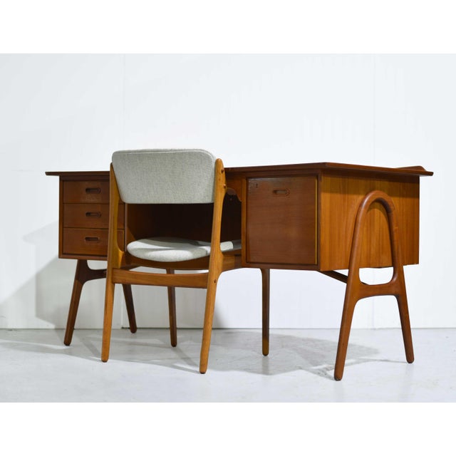 1970s 1970s Mid Century Danish Teak Desk and Chair by Svend Aage Madsen For Sale - Image 5 of 16