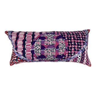 Hermes Scarf Ex-Libris en Cravates Pink Rectangular Pillow For Sale