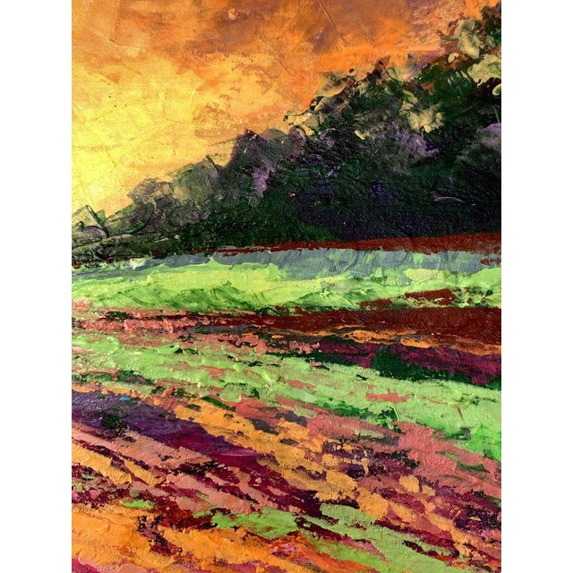 Oil Painting Sunset Behind the Forest v. Zadorozhnya For Sale - Image 9 of 12