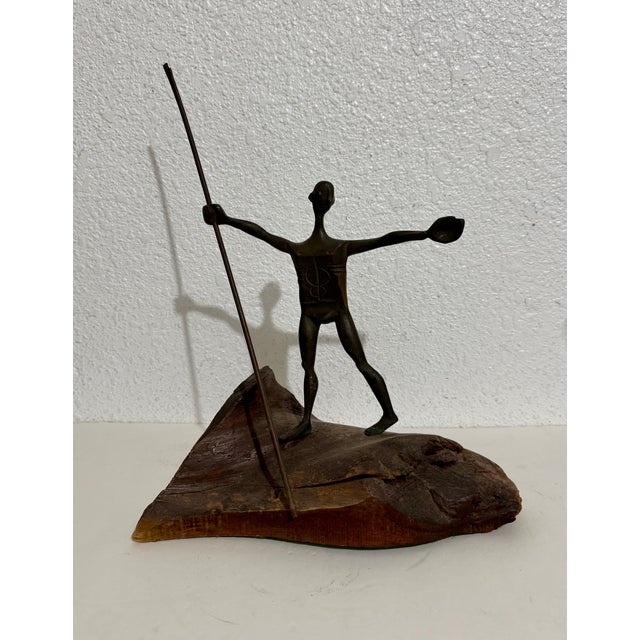 Milton Hebald, Milton Hebald Mid Century Bronze & Wood Sculpture Wpa Artist Modernist Americana For Sale - Image 12 of 12