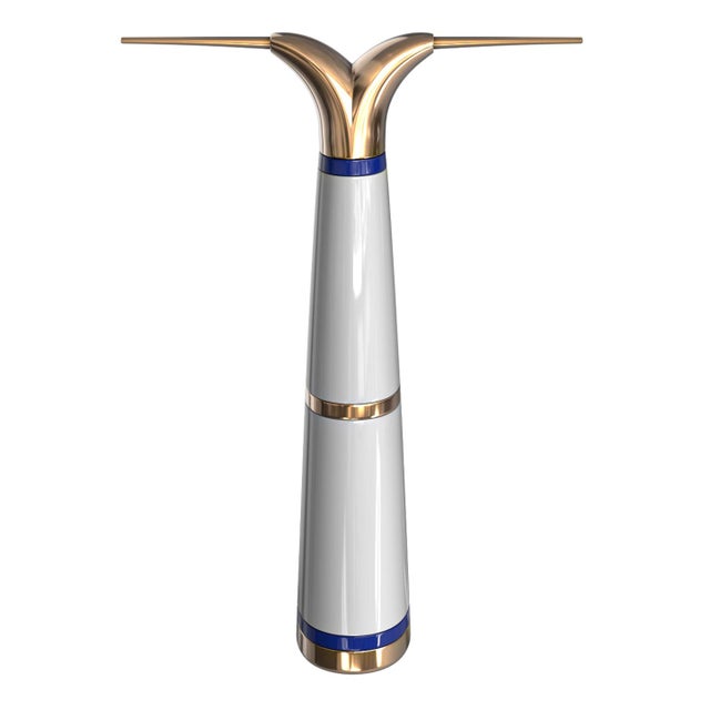 "Armonia" Umbrella Stand With Stainless Steel and Bronze, Handmade For Sale - Image 4 of 5