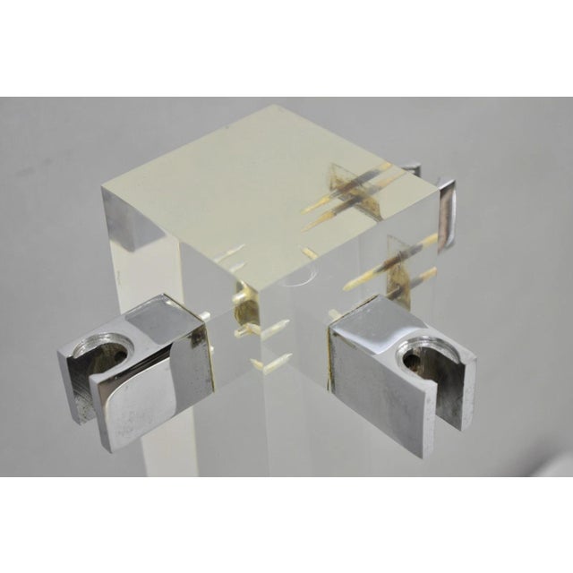 Danny Alessandro Albrizzi Vintage Modernist Lucite & Chrome Fireplace Tool Set For Sale In Philadelphia - Image 6 of 15