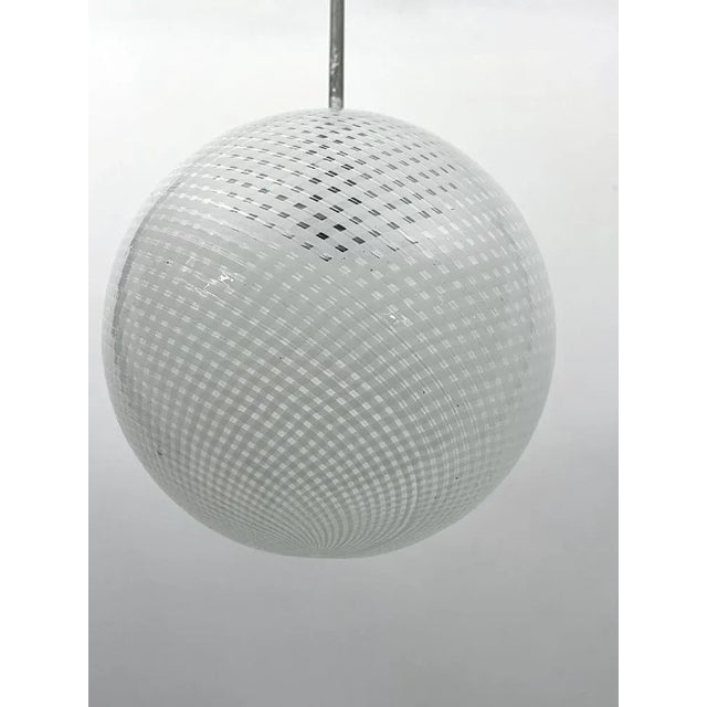 Mid-Century Modern Mid-Century Reticello Sphere Pendant from Venini, Italy, 1950s For Sale - Image 3 of 8