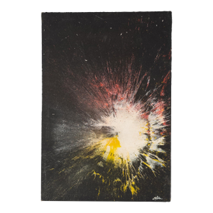 1970s Paul Olsen “Explosion #20” San Francisco Counterculture Process Painting 19.5”