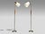 Swedish Mid-Century Modern, Pair of Floor Lamps, Teak, Brass, Sweden, 1940s Pair of adjustable floor lamps designed and...