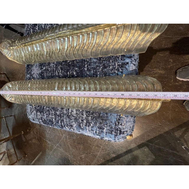 2000 - 2009 Italian Murano Glass Leaf Form Sconces - A Pair For Sale - Image 5 of 8