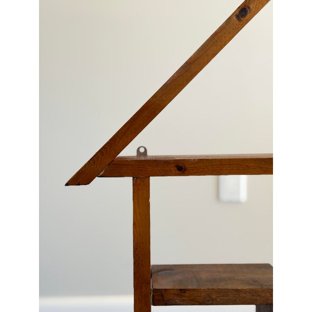 Antique Handmade Solid Wood House Shelf – Rustic Trinket Display Curio Wall Shelf For Sale - Image 9 of 12