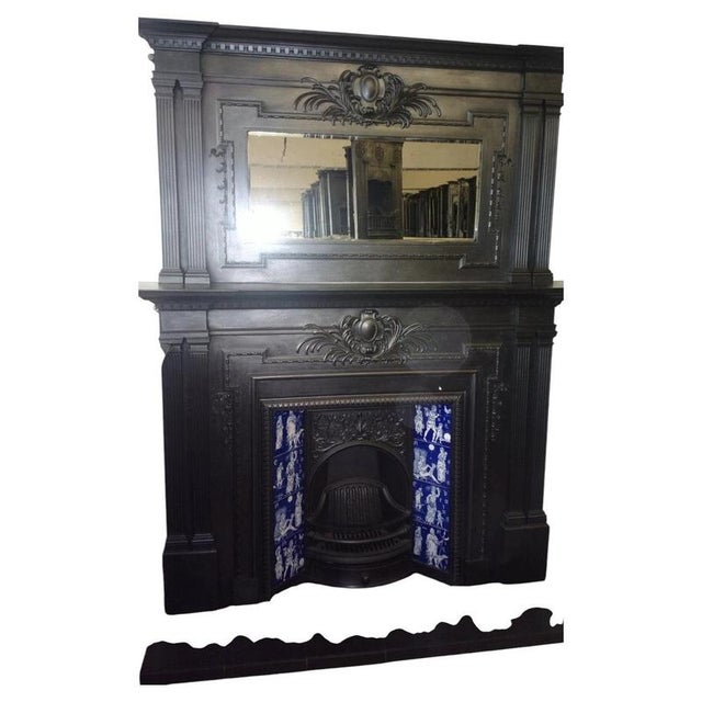 Victorian Cast Iron Fireplace Surround with Overmantel Mirror For Sale - Image 13 of 13