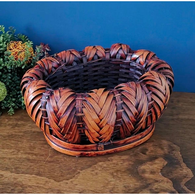 Antique Japanese Ikebana Bamboo Basket For Sale - Image 13 of 17