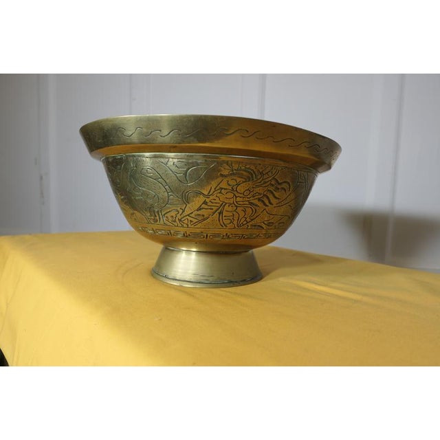 Engraved Brass Bowl, 19th Century For Sale - Image 5 of 9