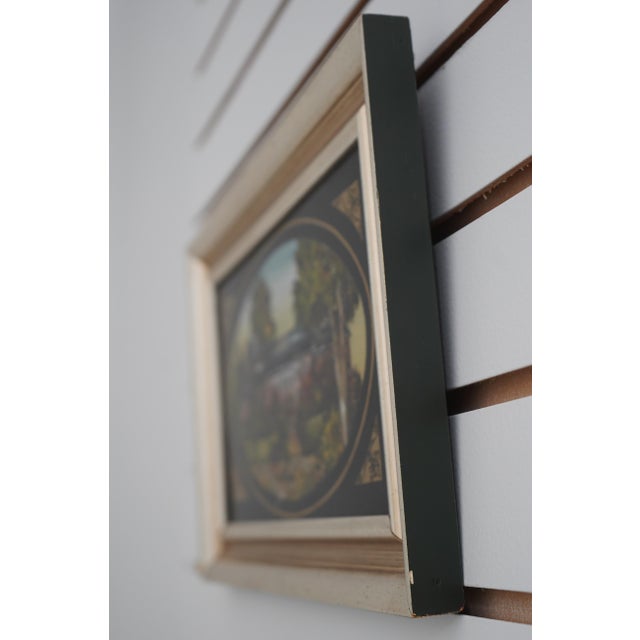 Age: Approx: 30 Years Old Details: Eglomise Reverse Painted Glass Nice Silver Finish Frame Condition: Excellent Original...