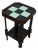Art Deco Side Table in Nutwood with Ceramic Tiles in Black and Mint, 1890s For Sale