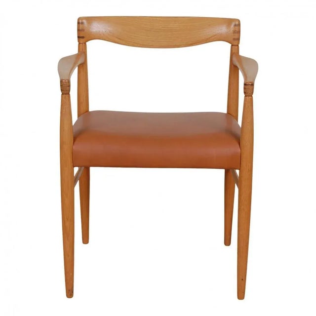 Armchair in Walnut Aniline Leather & Oak by H.W. Klein For Sale - Image 5 of 5