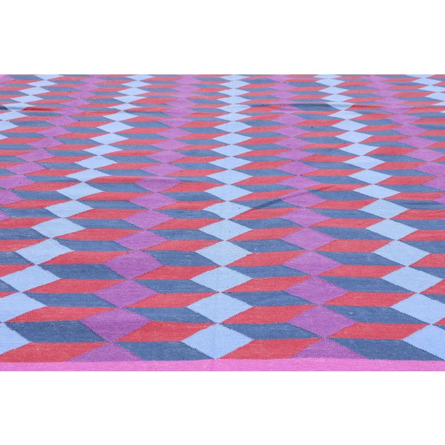 Late 20th Century Vintage Indian Dhurrie Rug, 06'00 X 09'00 For Sale - Image 5 of 10