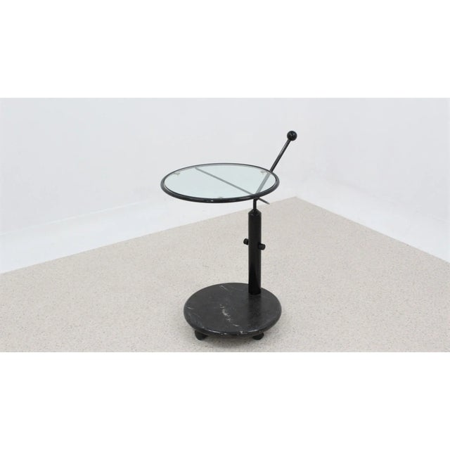 Italian Glass & Marble Swivel Coffee Table, 1980s For Sale - Image 11 of 11