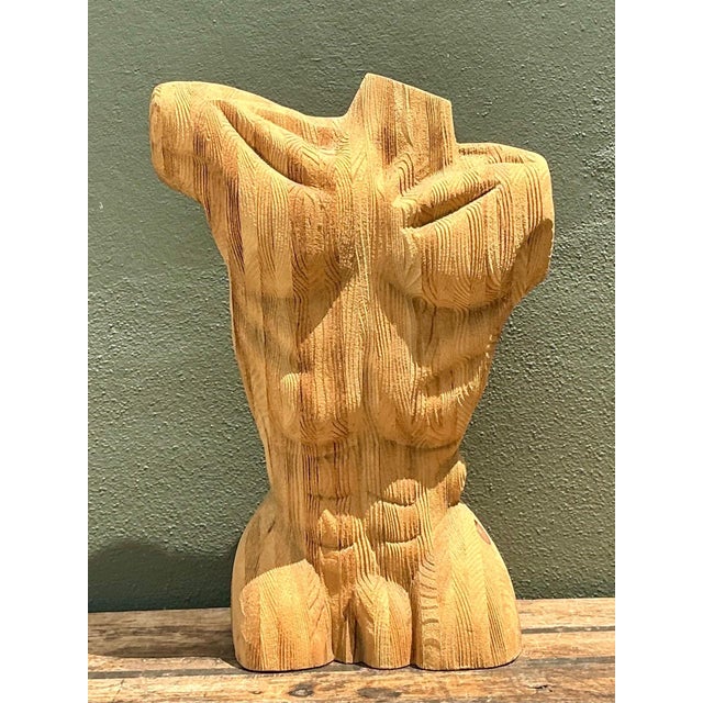 Vintage Abstract Carved Wood Torso For Sale - Image 16 of 18