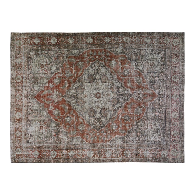 Vintage Persian Hand-Knotted Wool Rug, 8'7"x11'8" For Sale