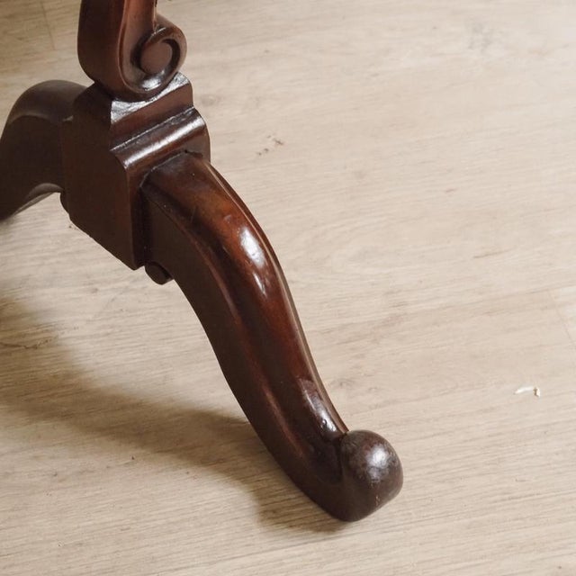 Wood Historicism Mahogany Fireplace Screen with Fabric Covering For Sale - Image 7 of 13