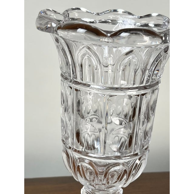 Glass Antique Boston & Sandwich Glass Co. Gothic Arch Pressed Glass Celery Vase C. 1860–1880 For Sale - Image 7 of 9