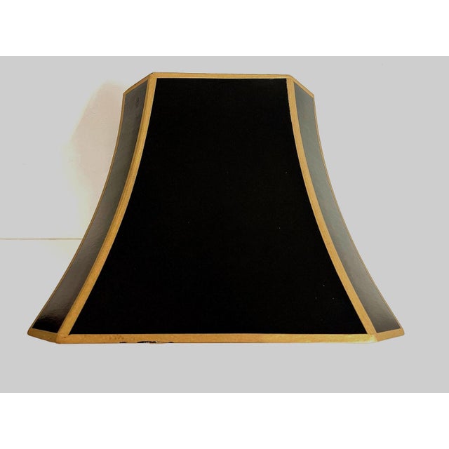 Midcentury Brass Dragon Lamp & Shade For Sale - Image 9 of 12