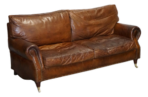 Balmoral 3-Seater Sofa in Brown Heritage Leather from Halo