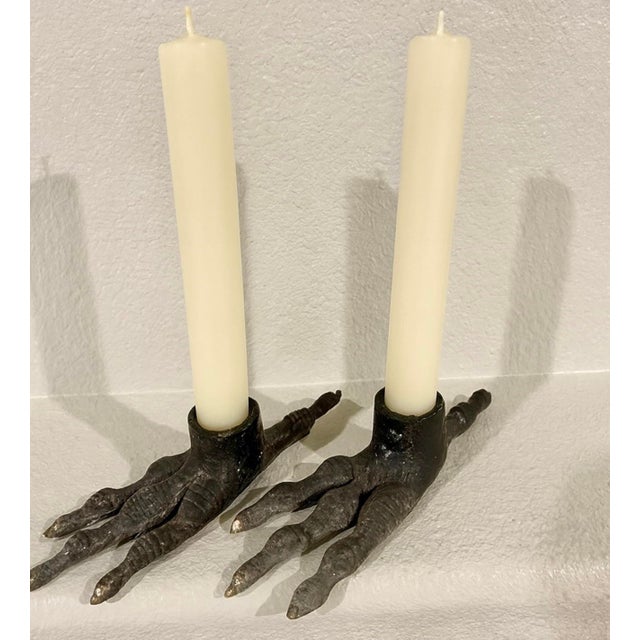 Highly unusual item are these pair of bronze chicken feet, 8” long each. Certainly they would make a conversation piece or...