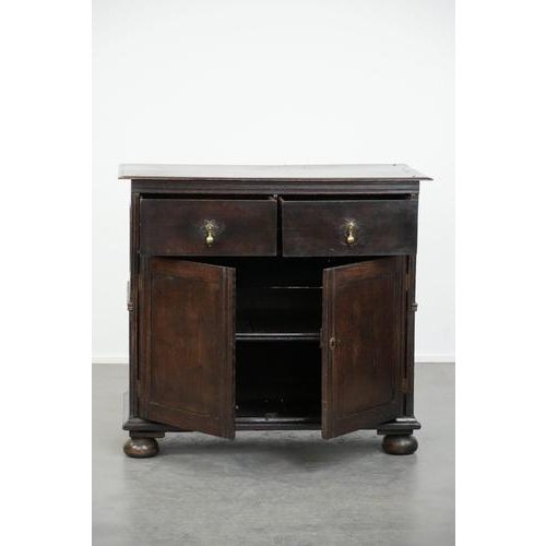 Antique English Two-Door Cabinet, 1700s For Sale - Image 3 of 12