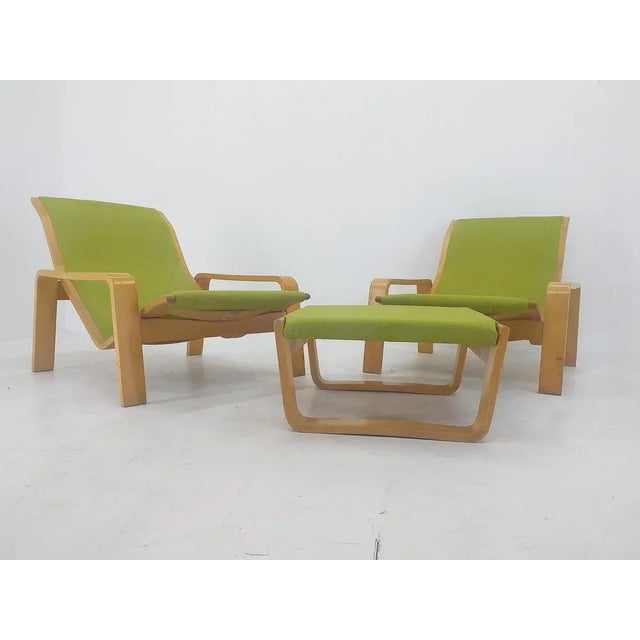 Pulkka Lounge Chairs by Ilmari Lappalainen for Asko, Finland, 1970s, Set of 3 For Sale - Image 8 of 17