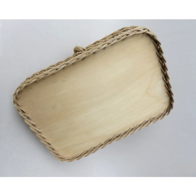 Wicker Decoration Tray with Handle, 1950s For Sale - Image 15 of 17