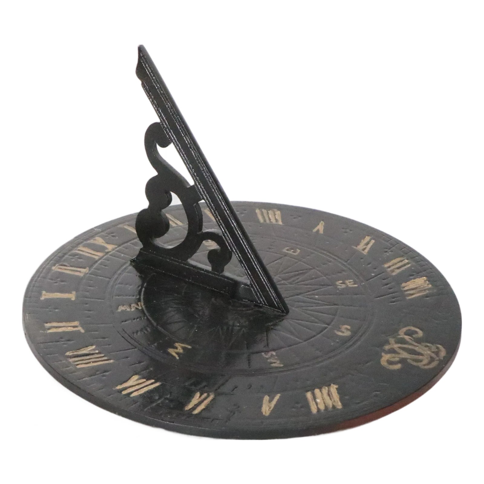 Late 20th Century Cast Iron Sundial | Chairish