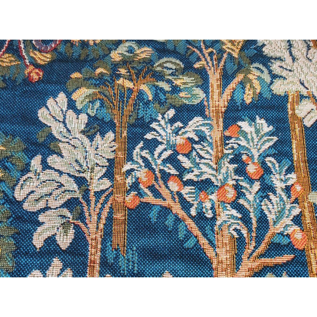 Medieval Style Unicorn at the Fountain Wall Tapestry, 1990s For Sale In Los Angeles - Image 6 of 12