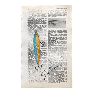 "Lure" Contemporary Original Colored Pencil Drawing on Vintage Dictionary Page For Sale