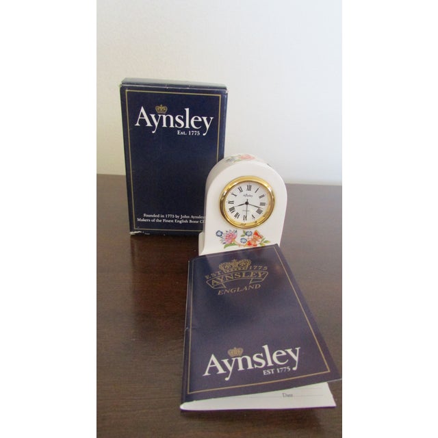 French Country Vintage 1980s Aynsley Cottage Garden Miniature Clock For Sale - Image 3 of 9