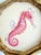 Coastal Original Sea Horse Painting in a Vintage Italian Gold Frame For Sale - Image 3 of 3