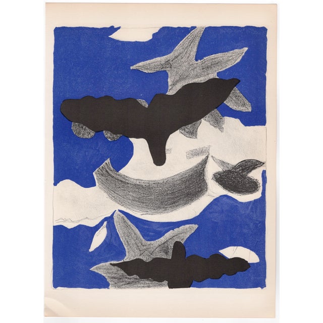 Georges Braque (1885-1954) Flying Birds Original Lithograph Year: 1955 Printer: Mourlot Frères for Tériade Size: 357 x 267...
