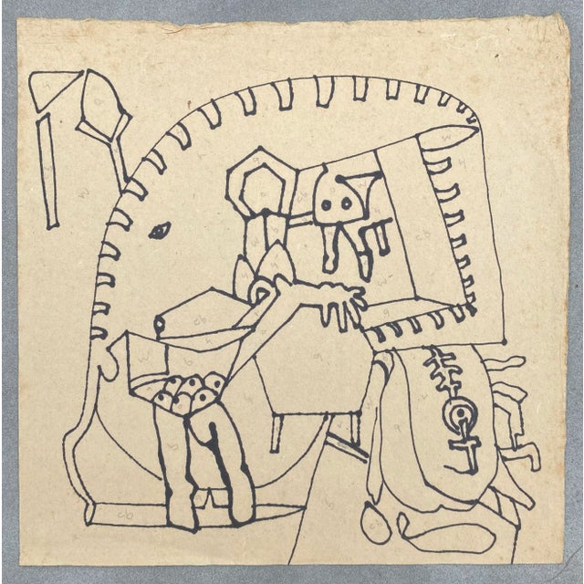 Marker drawing on paper from the estate of Atlanta self taught outsider artist Laurence Stuart Connatser (1938-1996)....