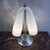Space Age Table Lamp with Curved Opal Glass Shade and Two Lights attributed to Mazzega For Sale - Image 6 of 12