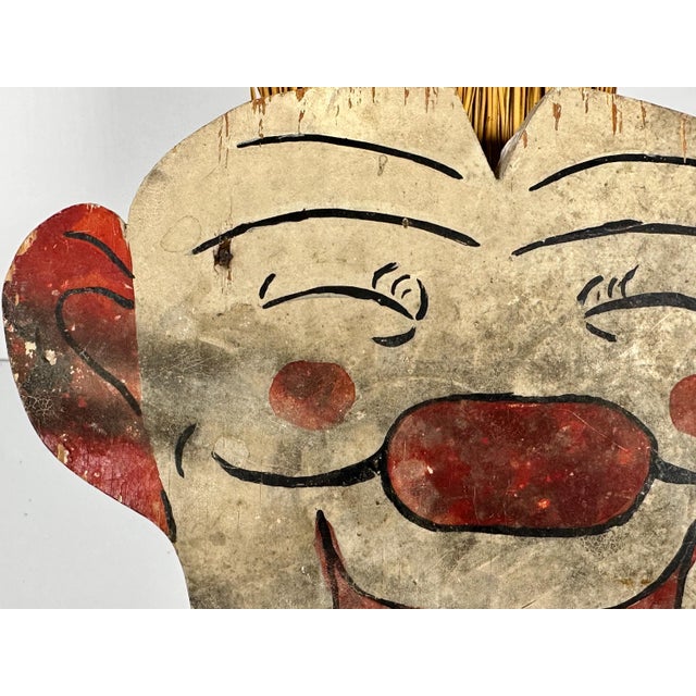 Folk Art Clown Whisk Broom & Holder for your consideration. The holder measures approx. 6 1/2 inches tall, 7 1/2 inches...