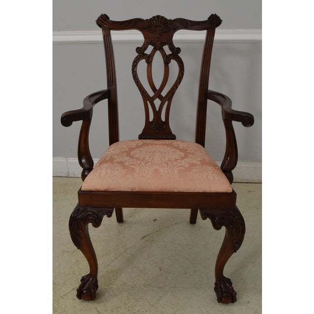 Chippendale Set of 8 Councill Ball & Claw Chippendale Mahogany Dining Chairs For Sale - Image 3 of 12