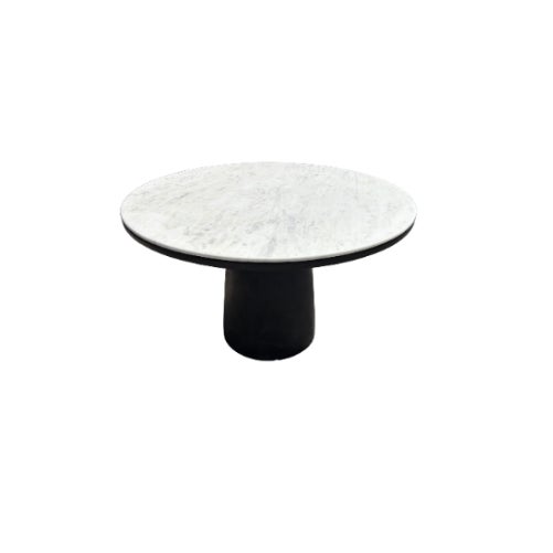 Mid-Century Modern West Elm Leona Marble Round Dining Table For Sale - Image 3 of 9