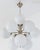 Milk Glass Chandelier with Chrome Details For Sale - Image 4 of 4