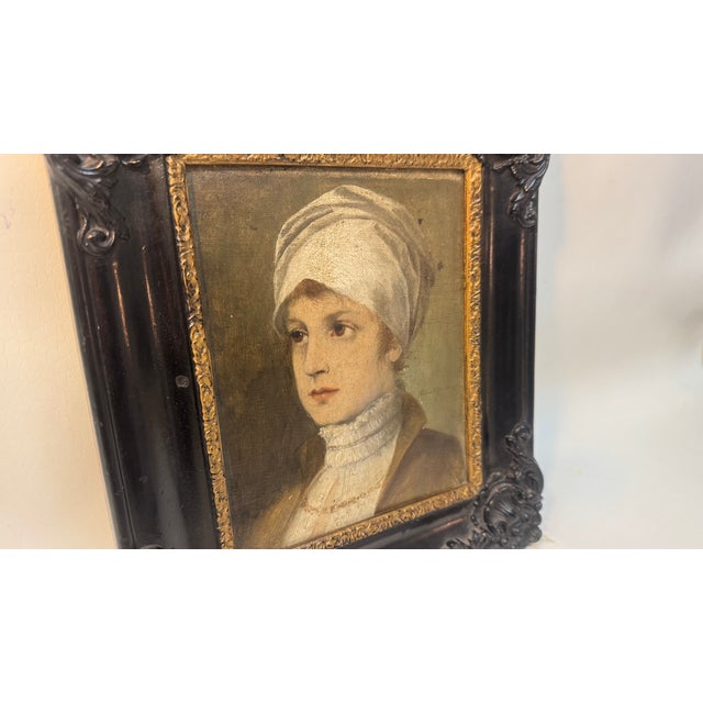 Wilhelm Von Kaulbach, Lady's Biedermeier Portrait, 1800s, Oil on Canvas, Framed For Sale - Image 3 of 11
