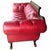Animal Skin 1960s Old Hickory Tannery Red Tufted-Leather Loveseat For Sale - Image 7 of 11