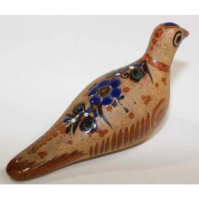 Mexican Tonala Pottery Hand Painted Bird For Sale - Image 9 of 13