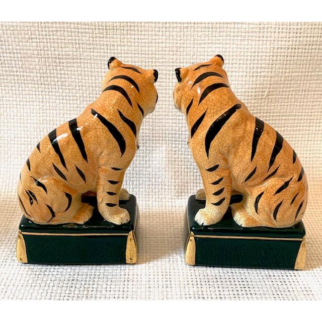 Vintage Mid Century Takahashi Ceramic Tiger Bookends A Pair Chairish