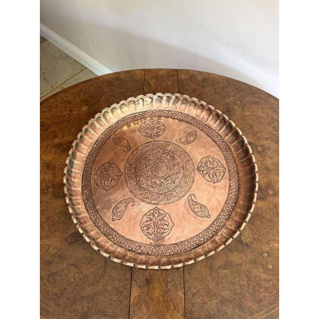 Large Circular Copper and Mixed Metal Tray, 1900s For Sale - Image 6 of 6