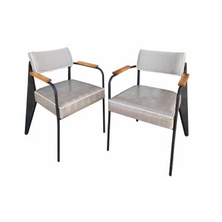 Pair - Vintage Art Deco Jean Prouvé Attr Direction Armchairs For Sale