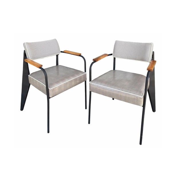 Pair - Vintage Art Deco Jean Prouvé Direction Armchairs For Sale