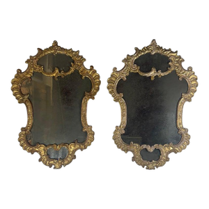 Pair of Italian Rococo Revival Giltwood Mirrors, Circa 1850–1870