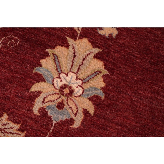 Textile 1990s Oriental Ziegler Red Beige Hand-Knotted Wool Rug - 8'0'' X 9'10'' For Sale - Image 7 of 8
